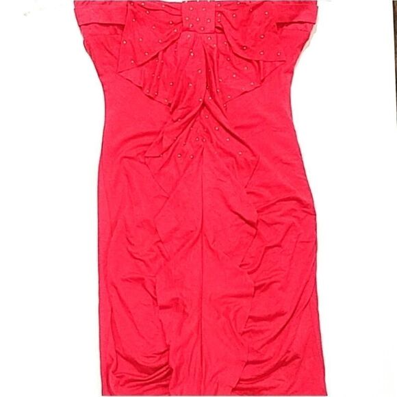 Umgee Red Dress Small NWT – Waterfall Front + Gold Embellishments - Picture 2 of 7
